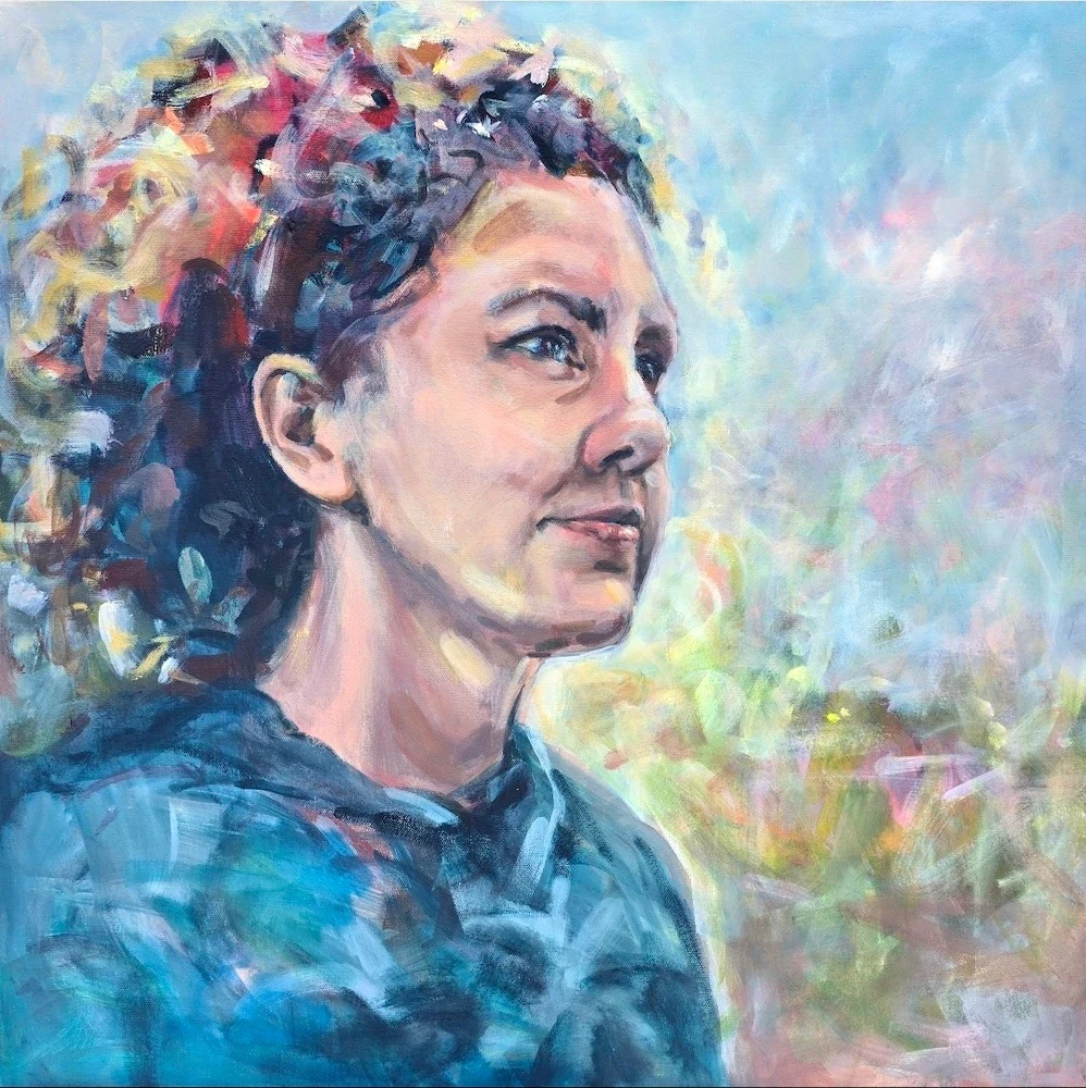 Self-portrait with flowers